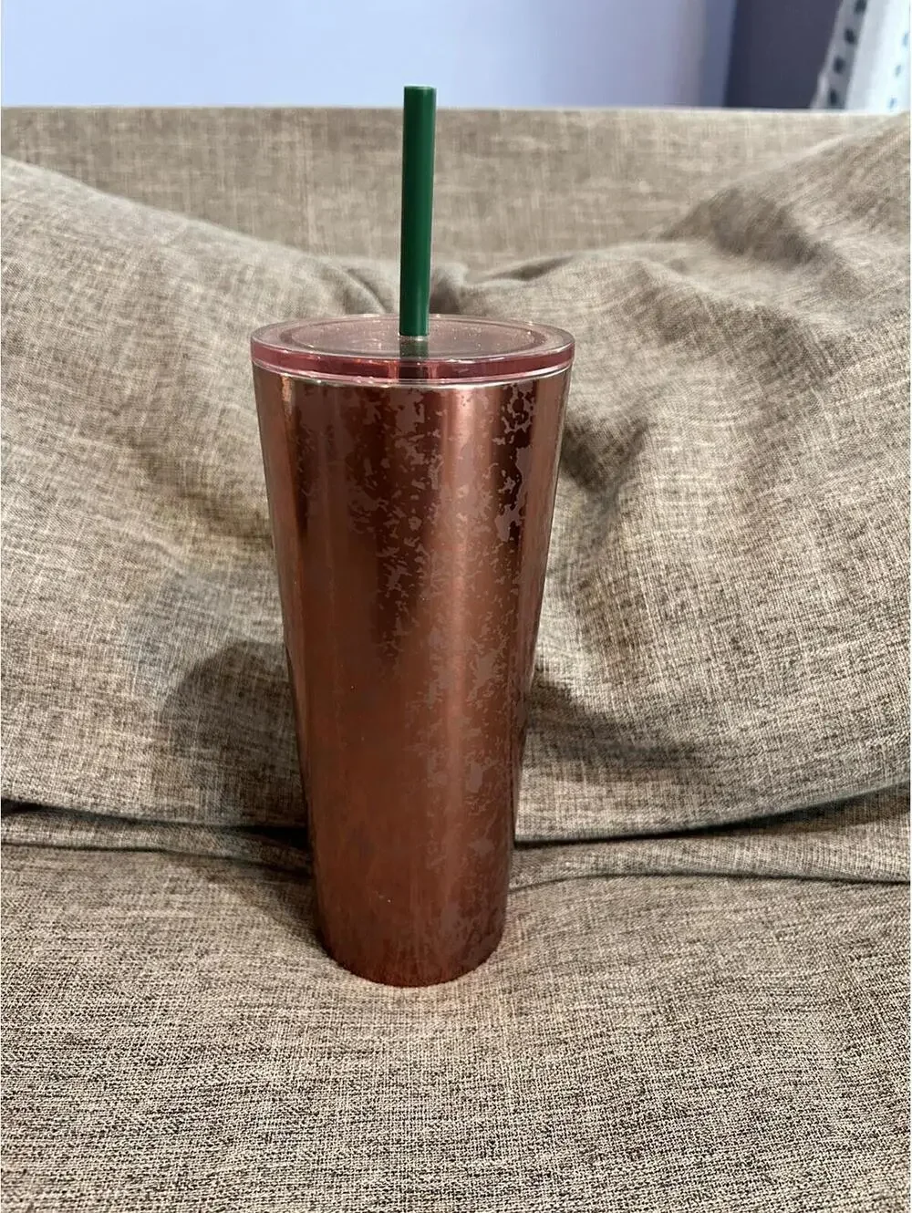 Starbucks Tumbler Marble Rose Gold Pink Metallic Stainless Steel Cup 16 oz